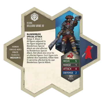 Custom Painted Killian Vane III Miniature Army Card from Heroscape Age of Annihilation Battle Box: Battle for the Wellspring