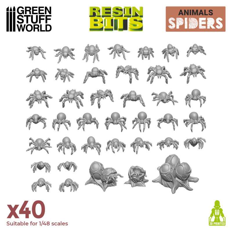 Green Stuff World for Models & Miniatures 3D printed set - Spiders 12296