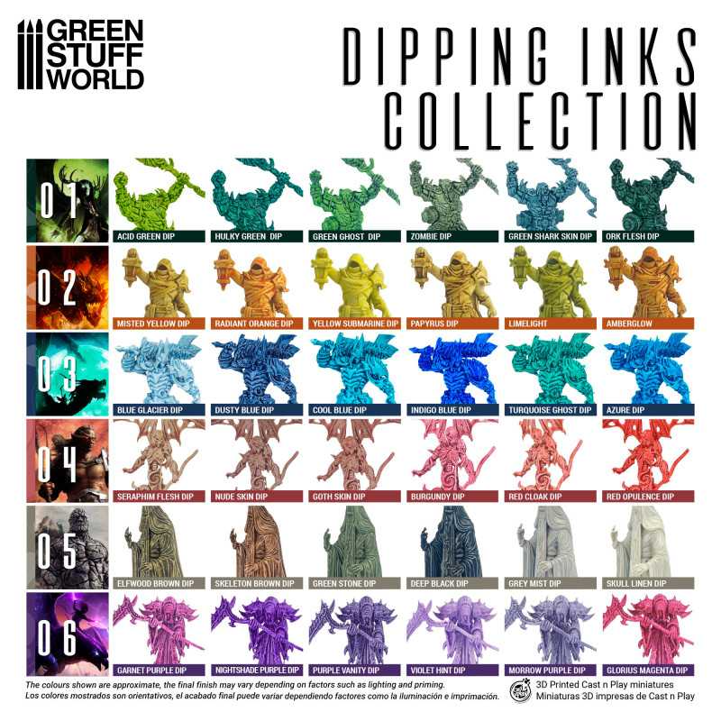 Green Stuff World Paint Set 11694 - Dipping Ink Contrast Paint Collection 02 - Cobbco