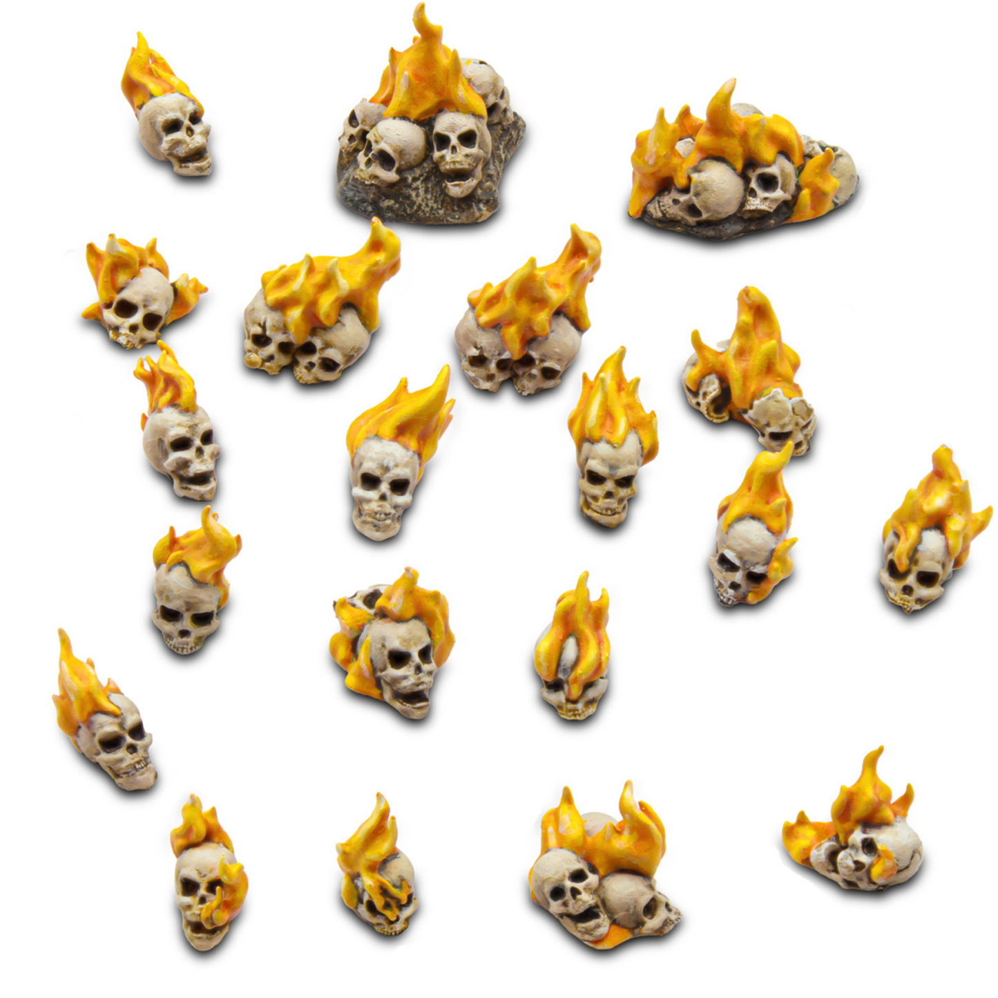 Green Stuff World for Models and Miniatures 50 Burning Resin Skulls 1498