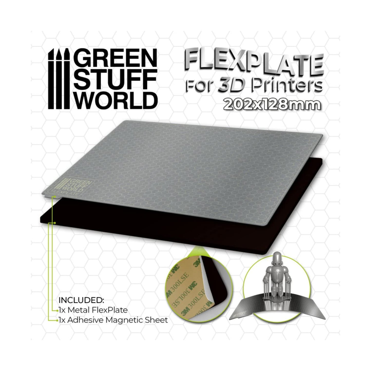 Green Stuff World for Models and Miniatures Flexplate For 3d Printers - 202x128mm 3087