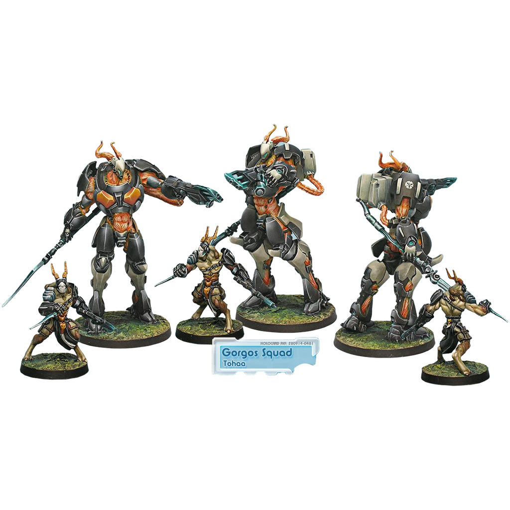 Tohaa:Gorgos Squad (Unpainted) (Assembled)