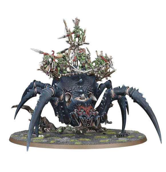 Arachnarok Spider with Spiderfang Warparty (Unpainted) (Assembled)