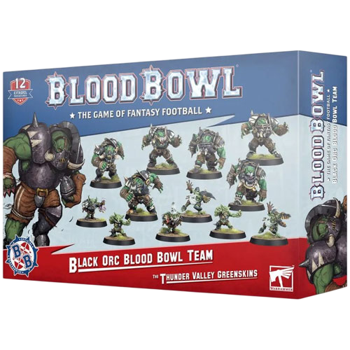 Blood Bowl: Black Orc Team - Thunder Valley Greenskins (Unpainted) (New in Box/Sprue)