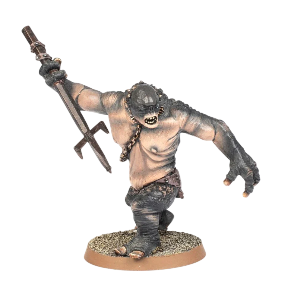 Cave Troll with Chain & Spear (Unpainted) (Assembled)