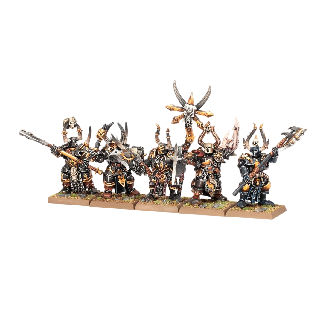 Chosen Chaos Warriors Command (Unpainted) (Assembled)