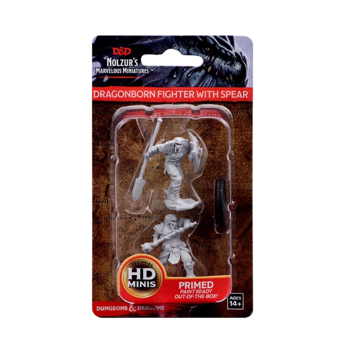 Dragonborn Male Fighter with Spear (Unpainted)