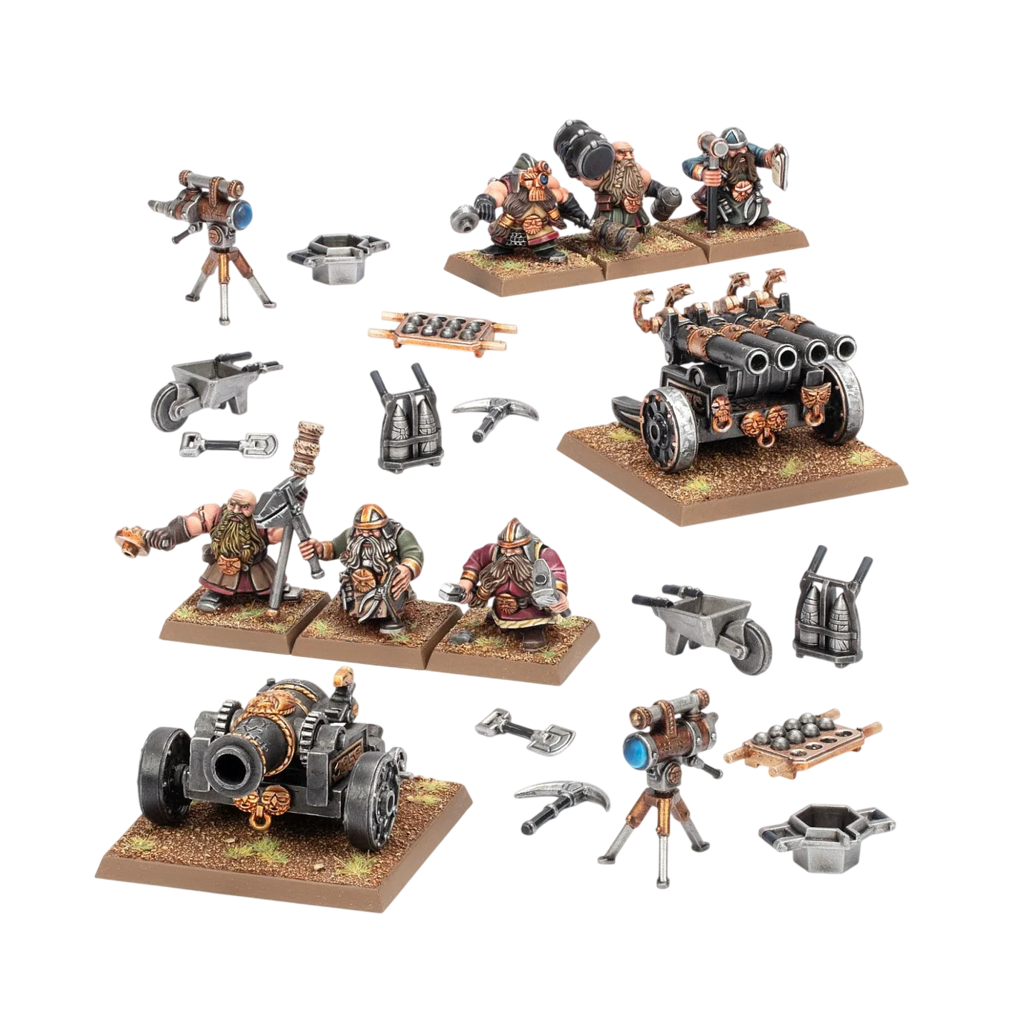 Dwarf Cannon & Organ Gun (Custom Painted) (Assembled)