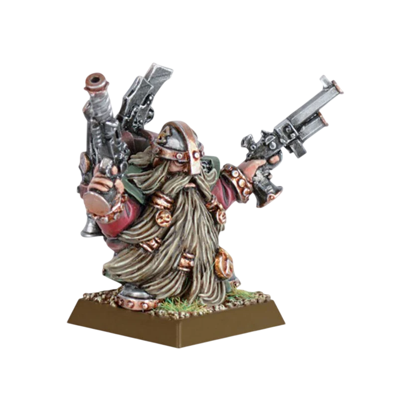 Dwarf Engineer with Brace of Pistols (Unpainted) (Assembled)
