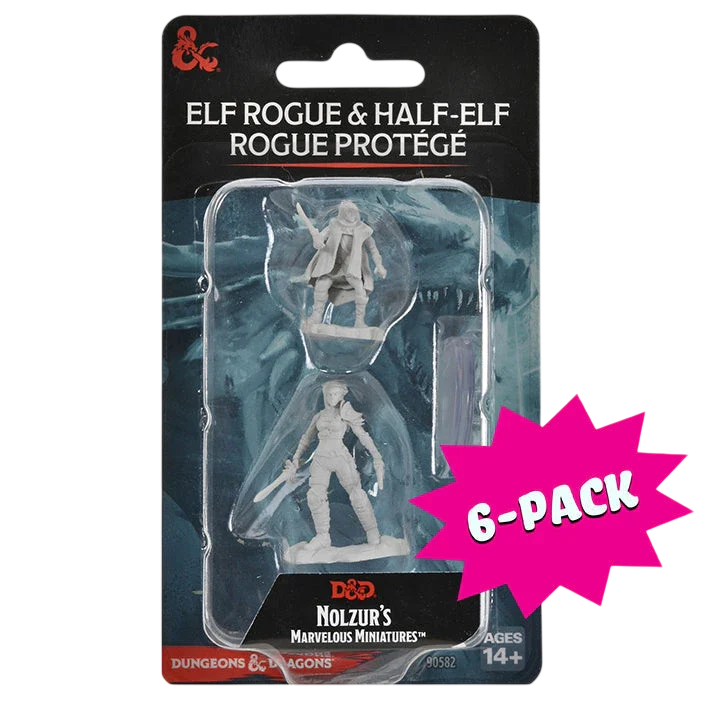 Elf Rogue & Half-Elf Rogue Protégé (Bundle of 6) (Custom Painted)