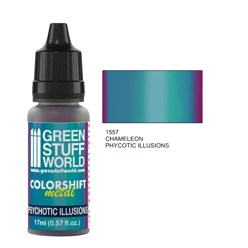 Green Stuff World - Chameleon Metal Paint Psychotic Illusions 1557 for Models and Miniatures