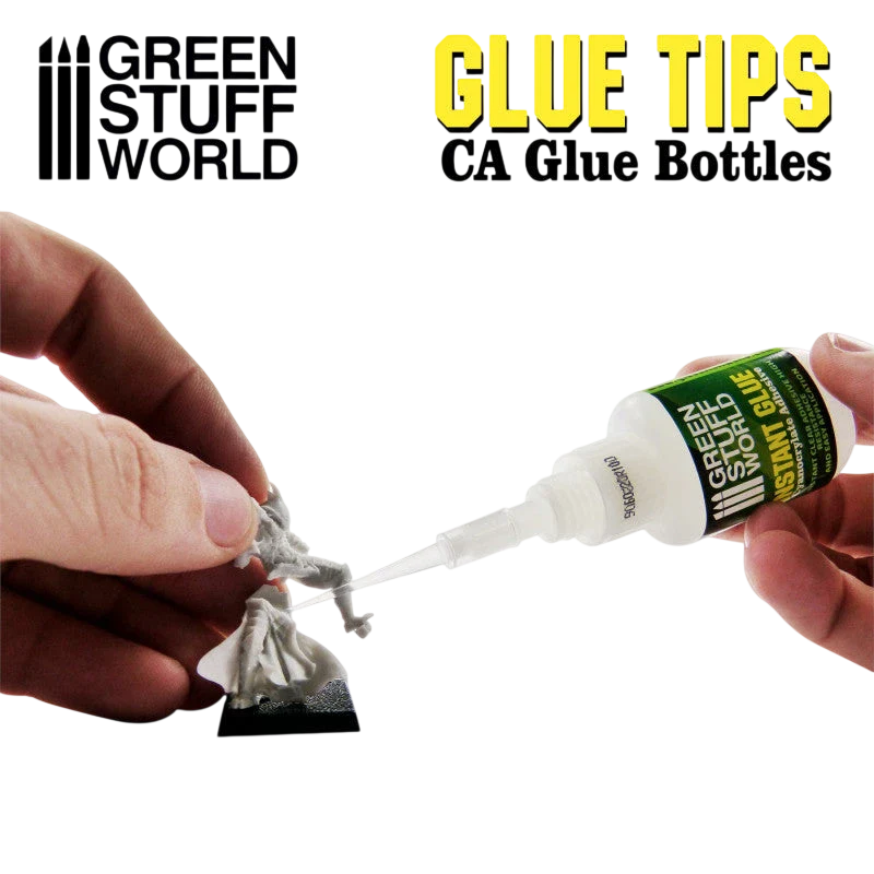 Green Stuff World 20x Precision tips for Super Glue Bottles 9007