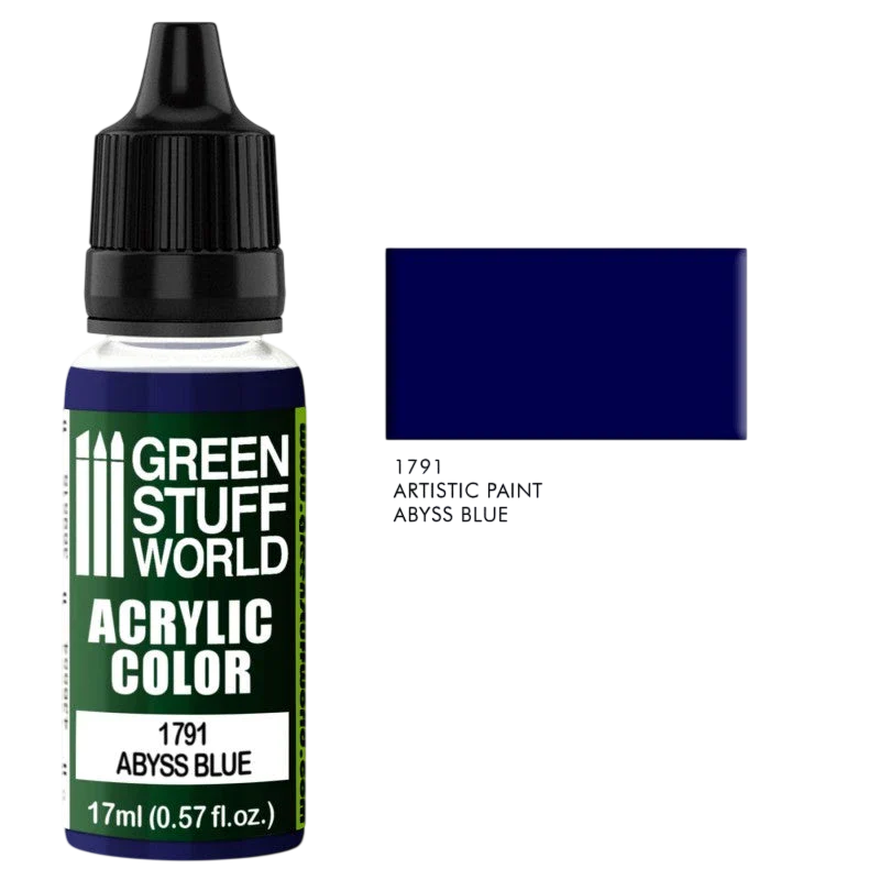 Green Stuff World – Acrylic Color Paint Abyss Blue 1791 for Models and Miniatures