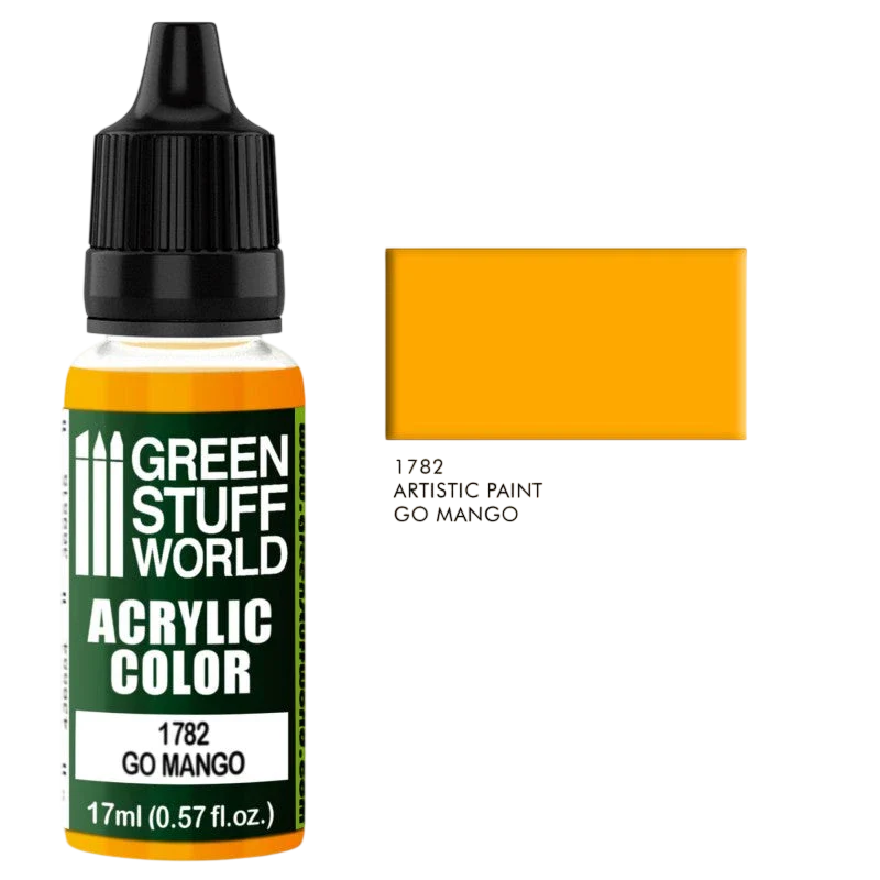 Green Stuff World – Acrylic Color Paint Go Mango 1782 for Models and Miniatures