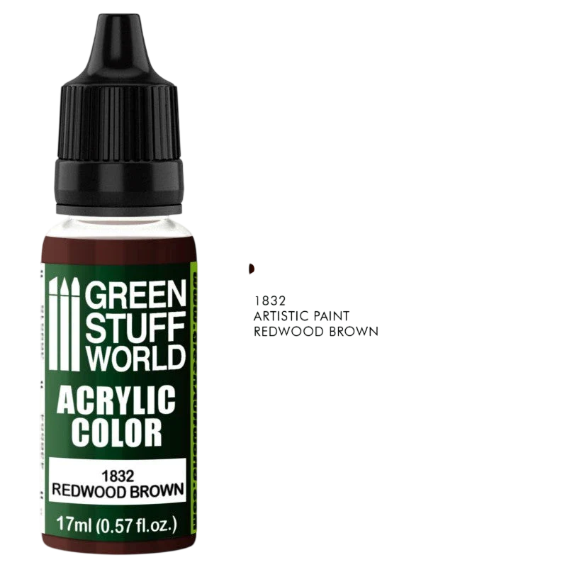 Green Stuff World – Acrylic Color Paint Redwood Brown 1832 for Models and Miniatures