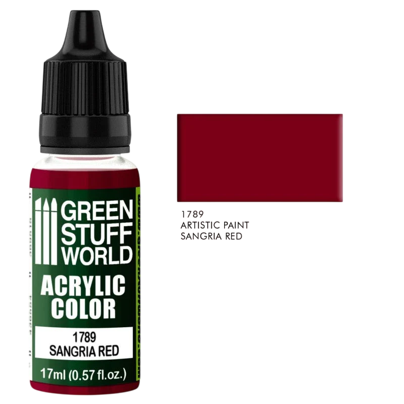 Green Stuff World – Acrylic Color Paint Sangria Red 1789 for Models and Miniatures