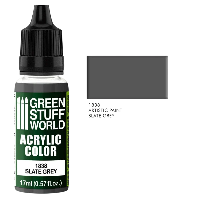 Green Stuff World Acrylic Color Paint Slate Grey 1838 for Models and Miniatures