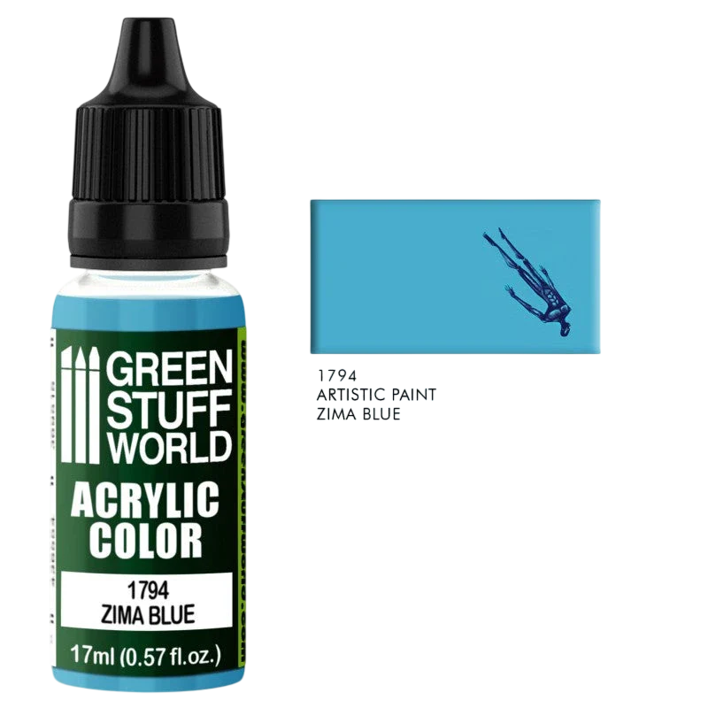 Green Stuff World – Acrylic Color Paint Zima Blue 1794 for Models and Miniatures for Models and Miniatures