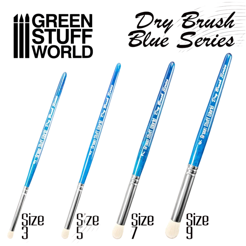 Green Stuff World Blue Series Dry Brush – Size 3 for Models & Miniatures 2953