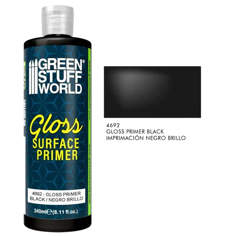 Green Stuff World Gloss Surface Primer 240ml - Black 4692