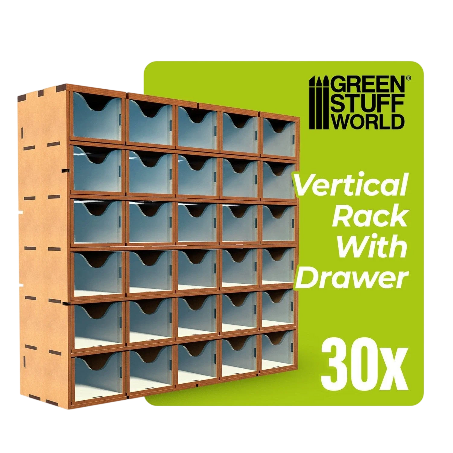 Green Stuff World MDF Vertical rack with 30 Drawers
