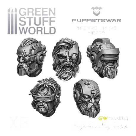 Green Stuff World Techno Viking Heads S405 x Heads