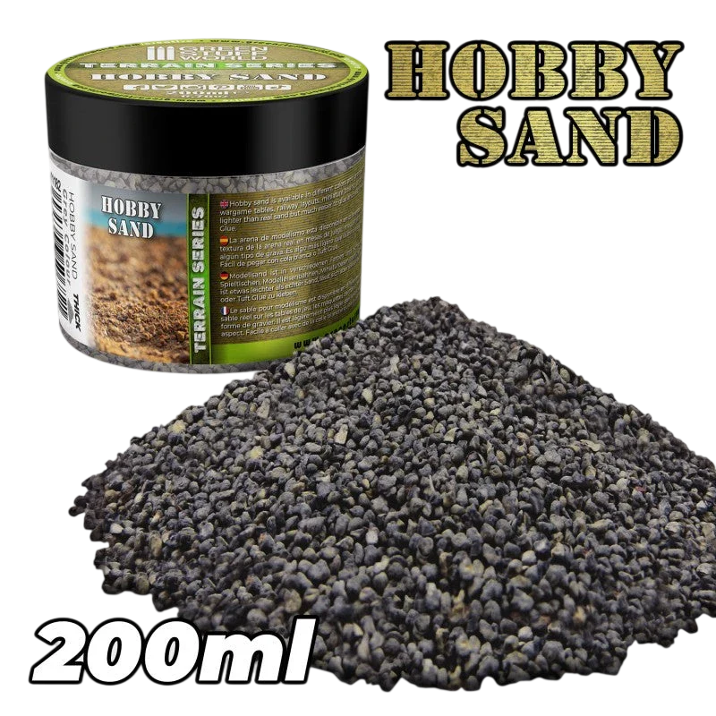 Green Stuff World Thick Hobby Sand - Dark Grey 200ml 11182