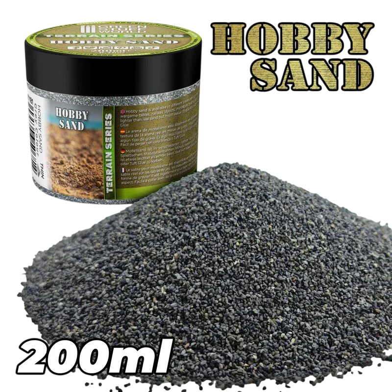 Green Stuff World Thin Hobby Sand - Dark Grey 200ml 11181