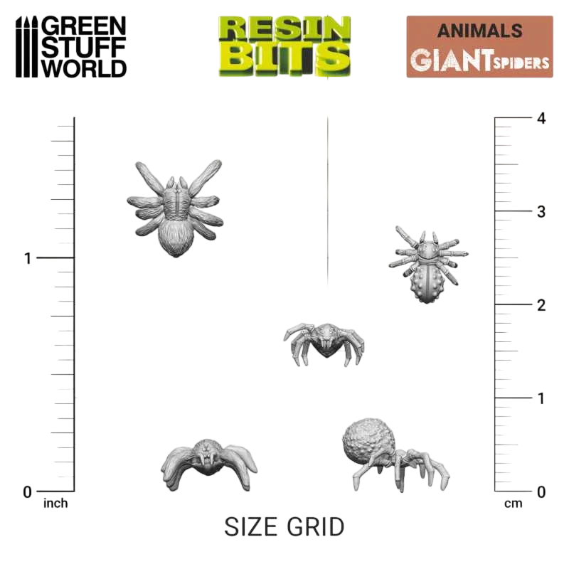 Green Stuff World for Models & Miniatures 3D printed set - Giant Spiders 12297