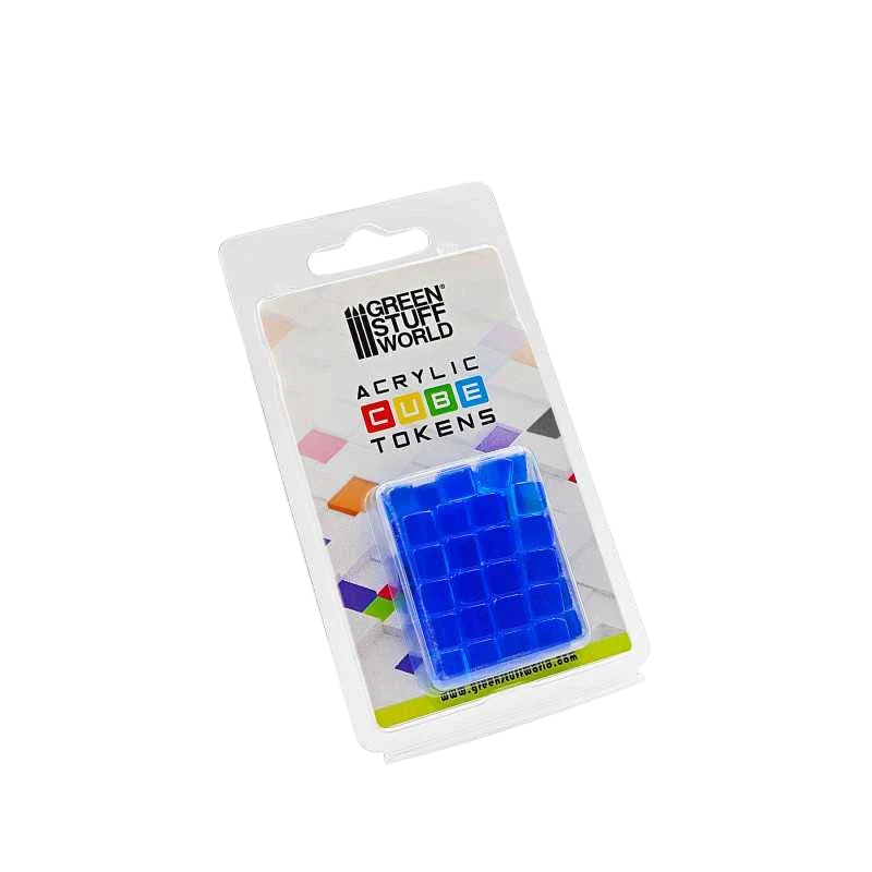 Green Stuff World for Models & Miniatures Blue Cube tokens 8mm 3789