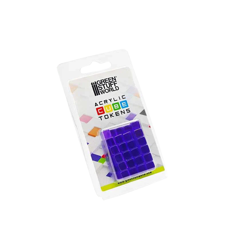 Green Stuff World for Models & Miniatures Violet Cube tokens 8mm 3790
