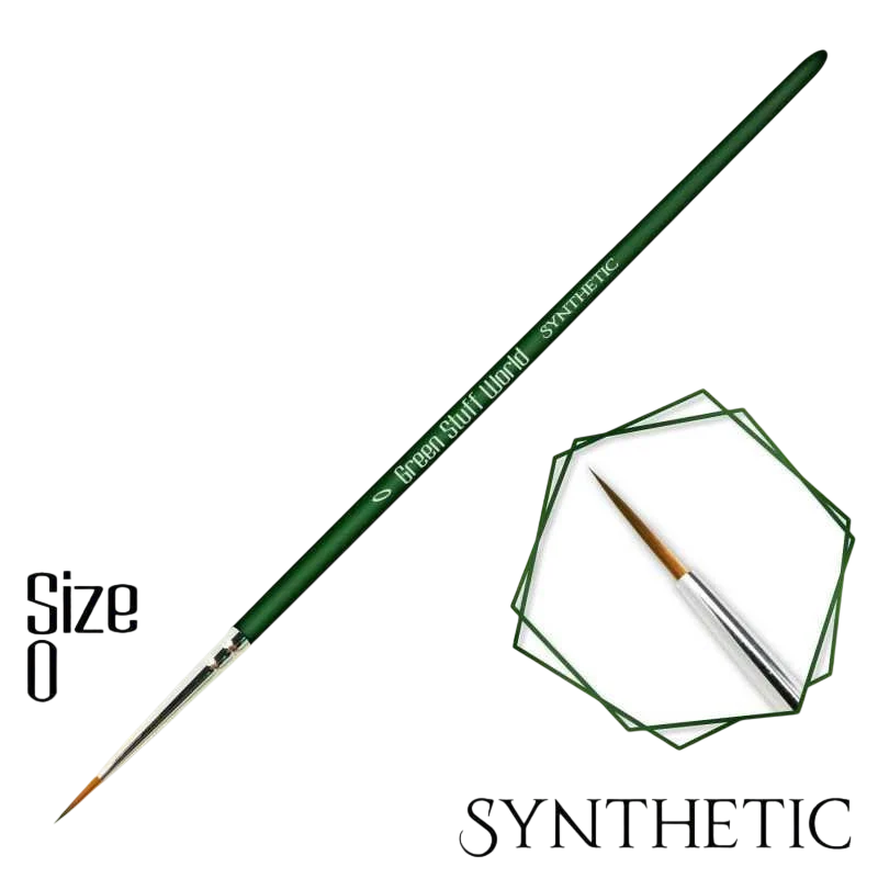 Green Stuff World for Models and Miniatures - Green Series Synthetic Brush Size 0 (2329)