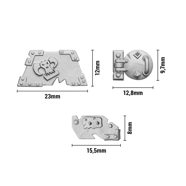 Green Stuff World for Models and Miniatures 3D-printed Large Ork Plates 12317