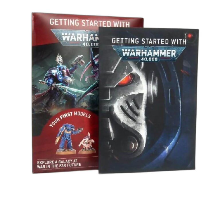 Getting Started with Warhammer 40,000 Magazine New In Box Getting Started with Warhammer 40,000 Magazine. Material: Plastic. Factions: Space Marines and Xenos Armies. (Unpainted) (New In Box) -- Begin your Warhammer 40,000 journey here, where you’ll discover how to collect, assemble, paint, and engage in tabletop battles using Citadel miniatures, featuring two models On Wargame Trader