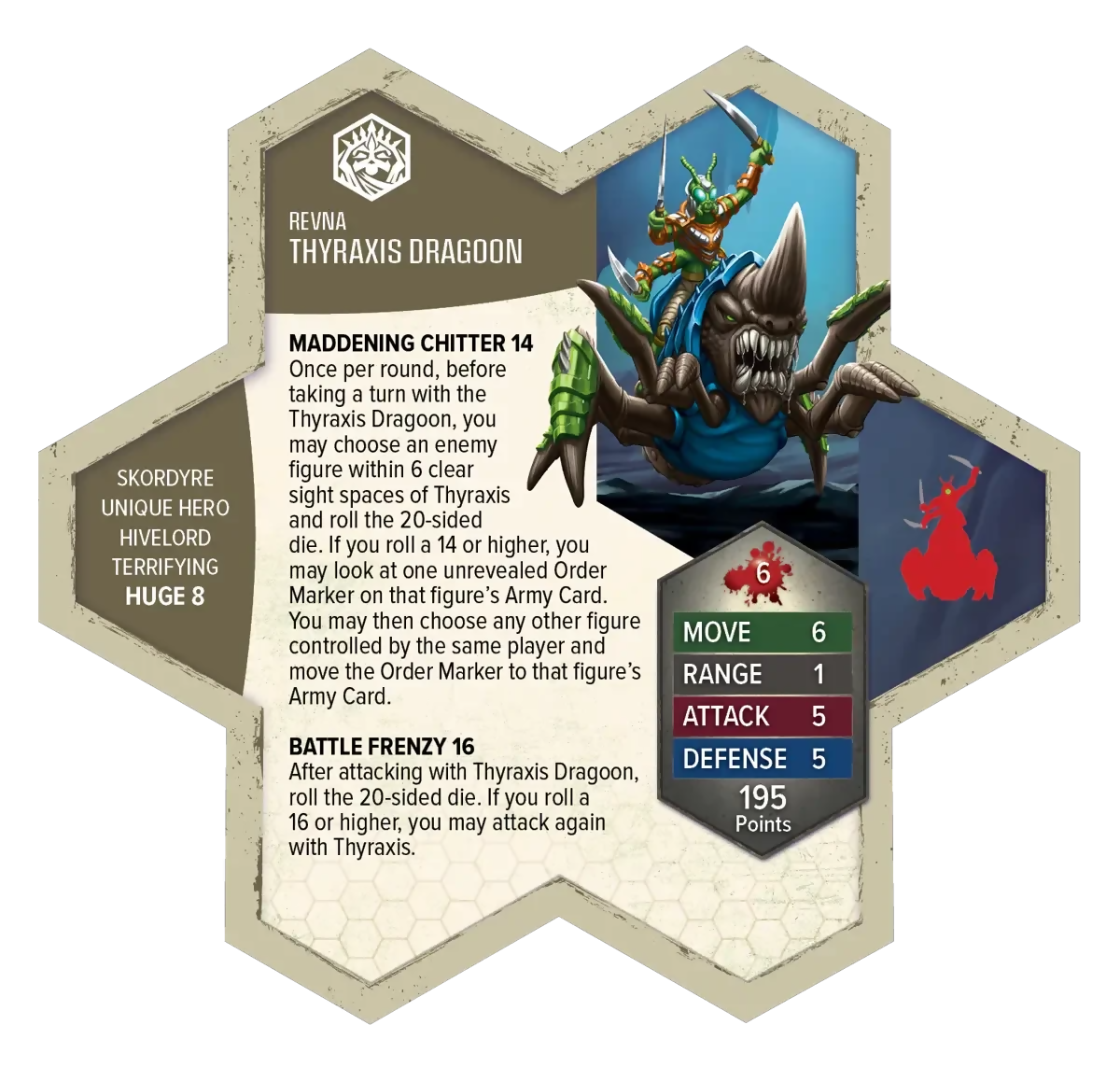 Thyraxis Dragoon Unpainted Miniature's Army Card From Heroscape Promos: Rising Tide on Wargame Trader