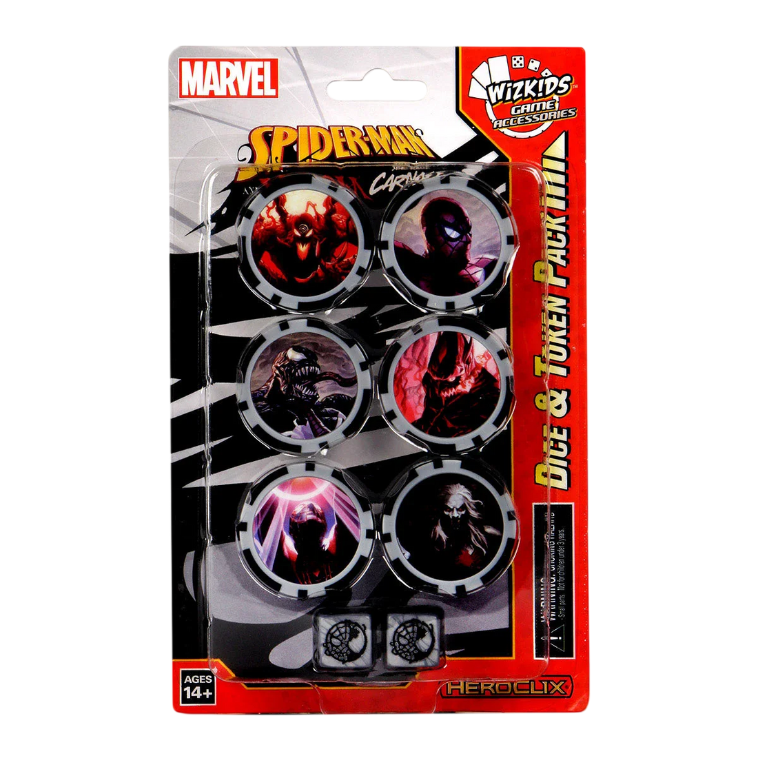 Marvel HeroClix: Spider-Man and Venom Absolute Carnage Dice & Token Pack (New in Box)