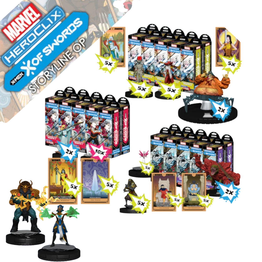 Marvel HeroClix:X-Men X of Swords Storyline OP Bundle (Prepainted)