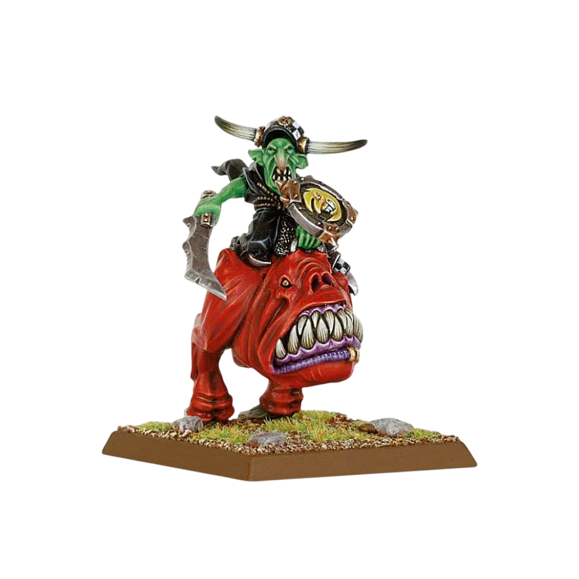 Night Goblin Warboss on Great Cave Squig (Custom Painted) (Assembled)