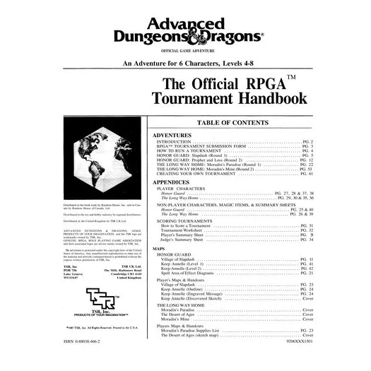 Official Rpga Tournament Handbook (Advanced Dungeons & Dragons Module C6) (1987)