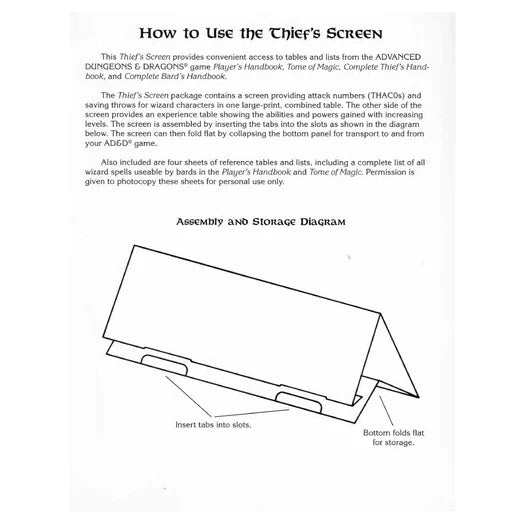 Thief's Screen/Screens and Reference Material (1994)