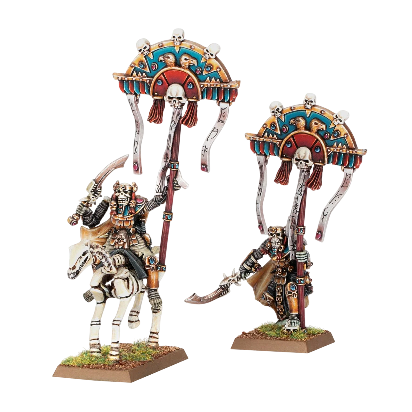 Tomb Kings Battle Standard Bearer on Foot and (New on Sprue)