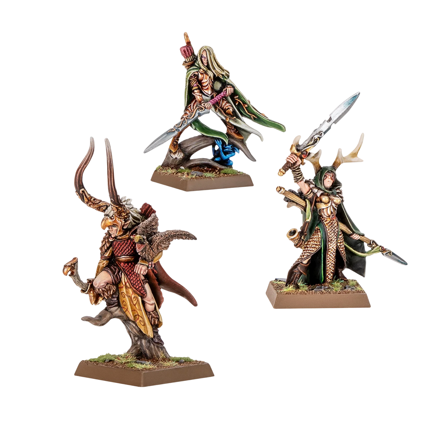 Wood Elf Nobles (Custom Painted) (Assembled) from Warhammer: The Old World
