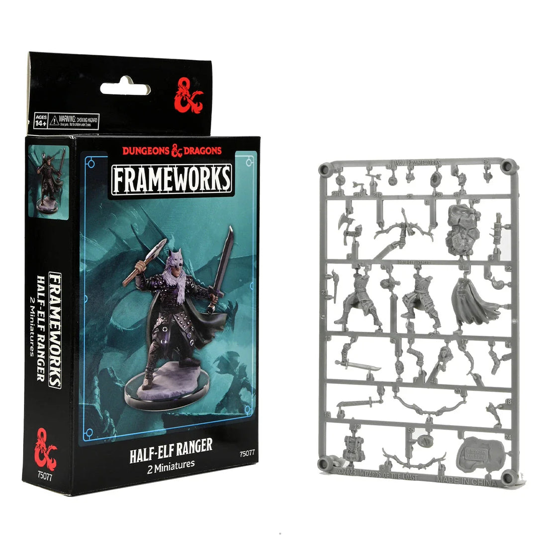 D&D Frameworks: Male Half-Elf Ranger: Unpainted and Unassembled (New in Box)