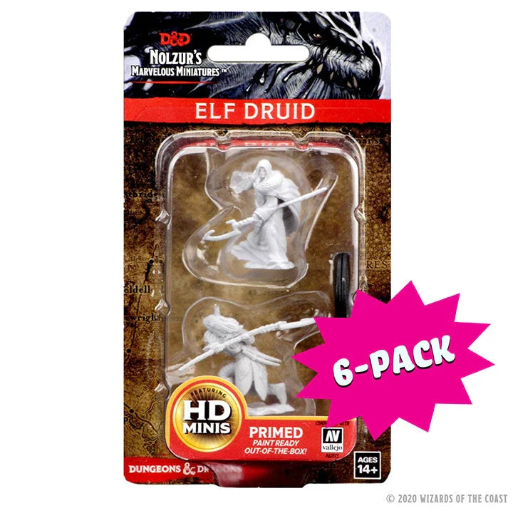 Elf Male Druid (Bundle of 6) (Custom Painted)