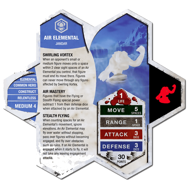 Air Elemental Prepainted Heroscape Miniature Army Card