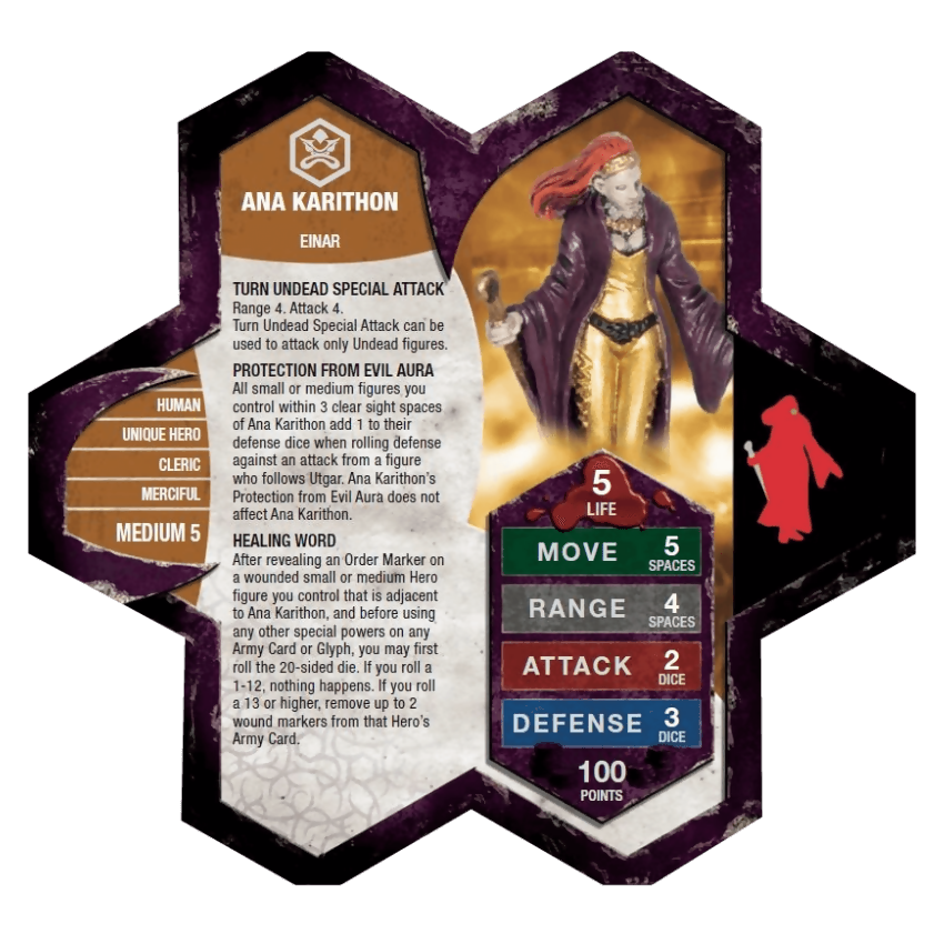 Ana Karithon Prepainted Miniature's Army Card From Heroscape Master Set: Battle for the Underdark on Wargame Trader