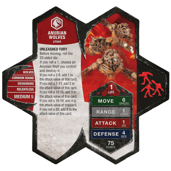 Anubian Wolves Army Card From Heroscape Expansion Set: Utgar's Rage (Wave 2) on Wargame Trader