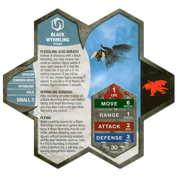 Black Wyrmling Prepainted Heroscape Miniature Army Card