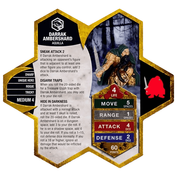 Darrak Ambershard Prepainted Miniature's Army Card From Heroscape Master Set: Battle for the Underdark on Wargame Trader