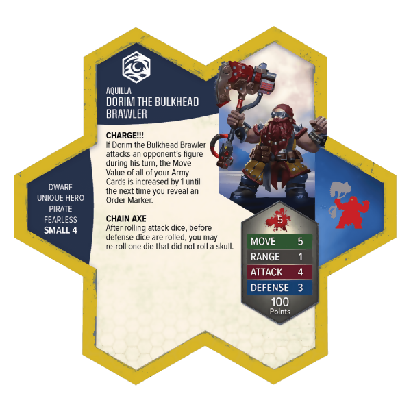 Dorim the Bulkhead Brawler Prepainted Miniature's Army Card From Heroscape Master Set: Age of Annihilation on Wargame Trader